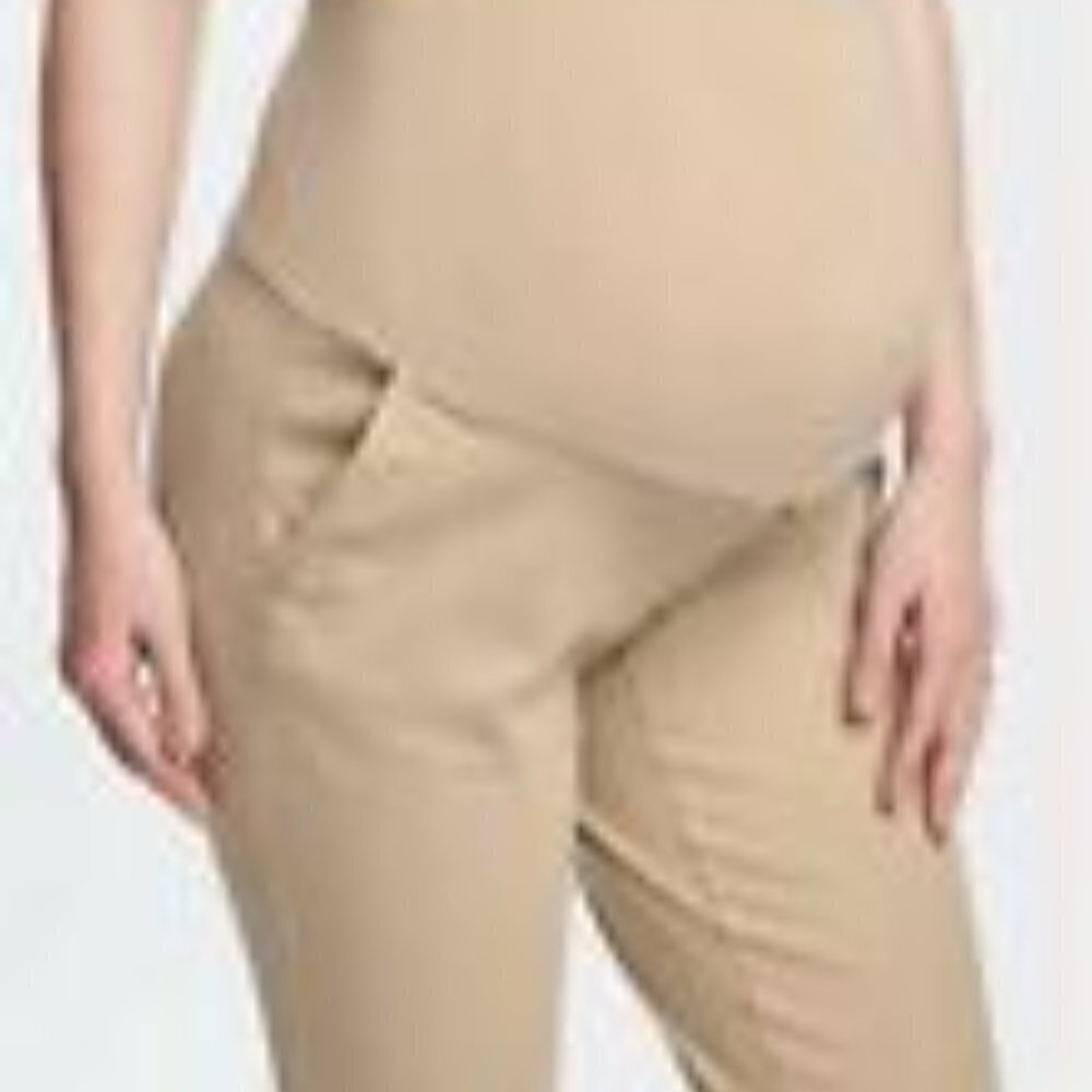 Old Navy Maternity Full-Panel Boot-Cut Black Khaki Pants Size 4 SHORT - Picture 3 of 3